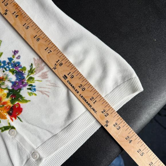 VERTIGO PARIS S Floral Beaded Sequined Cardigan Vibrant Abstract Y2K Art To Wear - Picture 4 of 16